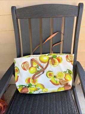 totes Citrus Canvas Tote with Tan Handles